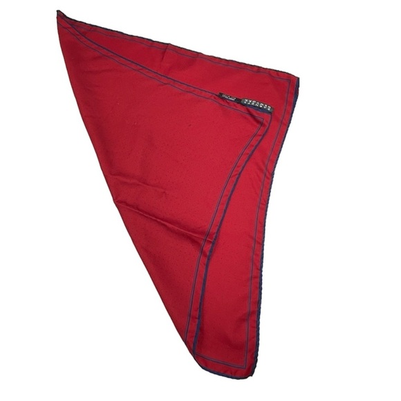 Barney’s New York Silk Pocket Square Red Handkerchief Polka Dots Vintage - Picture 1 of 6